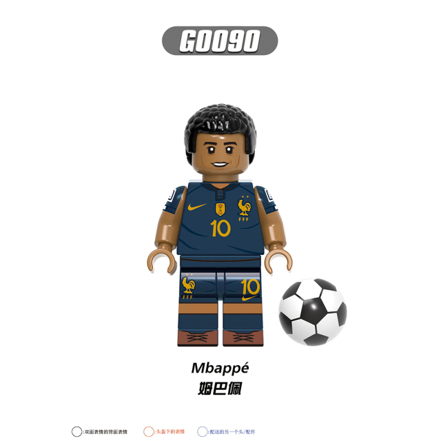 G0112 Soccer Football Star Player Messi Mbappé Ronaldo Maradona Muller Gift Building Blocks Sets Educational Kids Toys