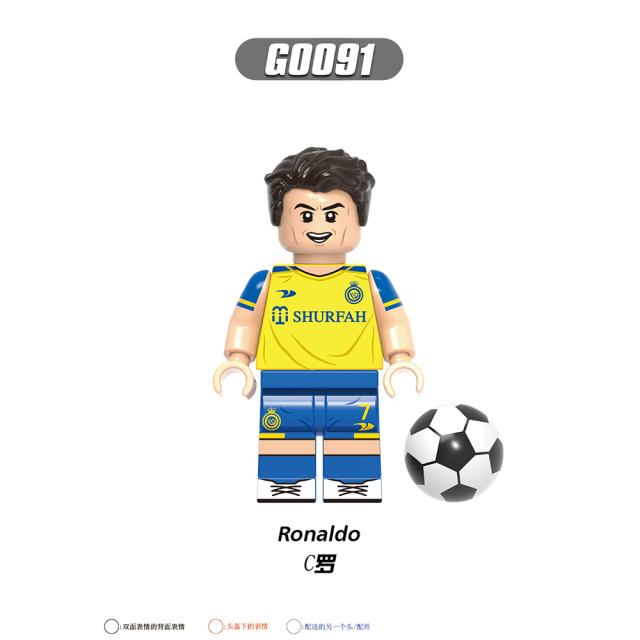 G0112 Soccer Football Star Player Messi Mbappé Ronaldo Maradona Muller Gift Building Blocks Sets Educational Kids Toys