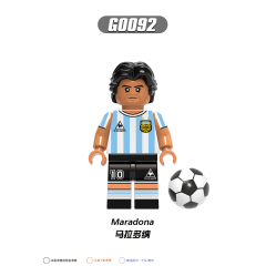 G0112 Soccer Football Star Player Messi Mbappé Ronaldo Maradona Muller Gift Building Blocks Sets Educational Kids Toys