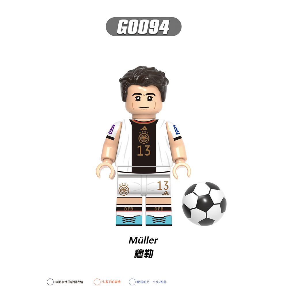 G0112 Soccer Football Star Player Messi Mbappé Ronaldo Maradona Muller Gift Building Blocks Sets Educational Kids Toys