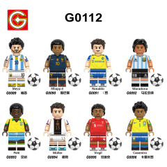 G0112 Soccer Football Star Player Messi Mbappé Ronaldo Maradona Muller Gift Building Blocks Sets Educational Kids Toys