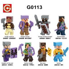 G0113 Game My World Jungle Explorer Dragon Archer Figures Puzzle Creation DIY Gift Plastic Mini Building Block Sets Educational Kids Toys