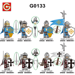 G0133 Medieval Soldiers Military Knights Of Jerusalem Tripoli  Mini Building Blocks Action Figures Kid Gift Toys
