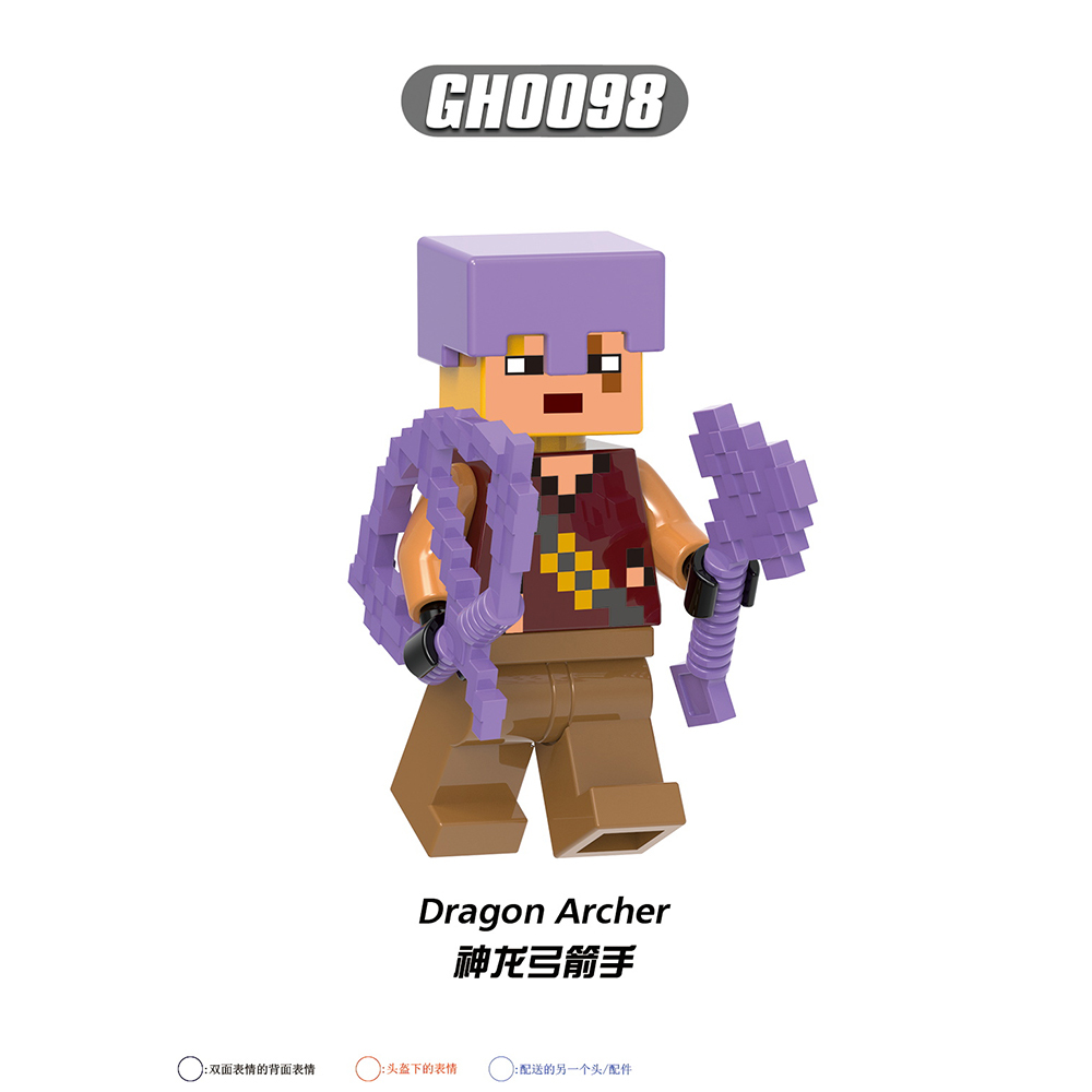 G0113 Game My World Jungle Explorer Dragon Archer Figures Puzzle Creation DIY Gift Plastic Mini Building Block Sets Educational Kids Toys