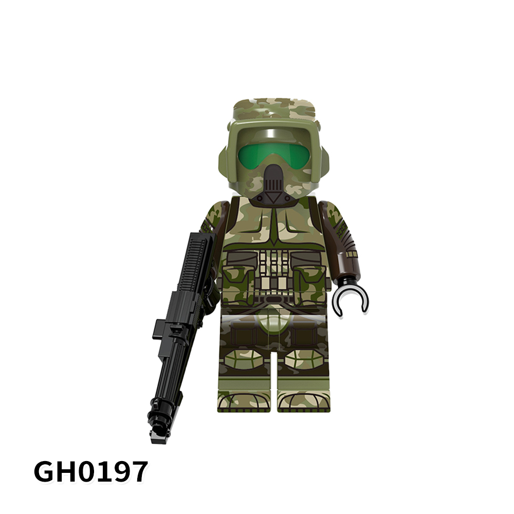 G0125 Star Wars Movies Mini Commander Bacara 212th 414st Scout Clone Troopers Children Gift Plastic  Figures Building Block Bricks Toys