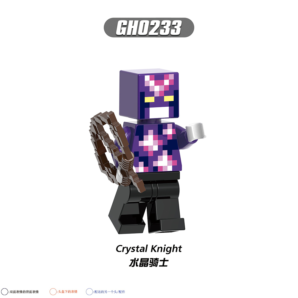 G0130 My World Golden Knight Piglin Crystal Brute Sniffer Diver Explorer Allay Llama Plastic Education Building Blocks Kids Toys