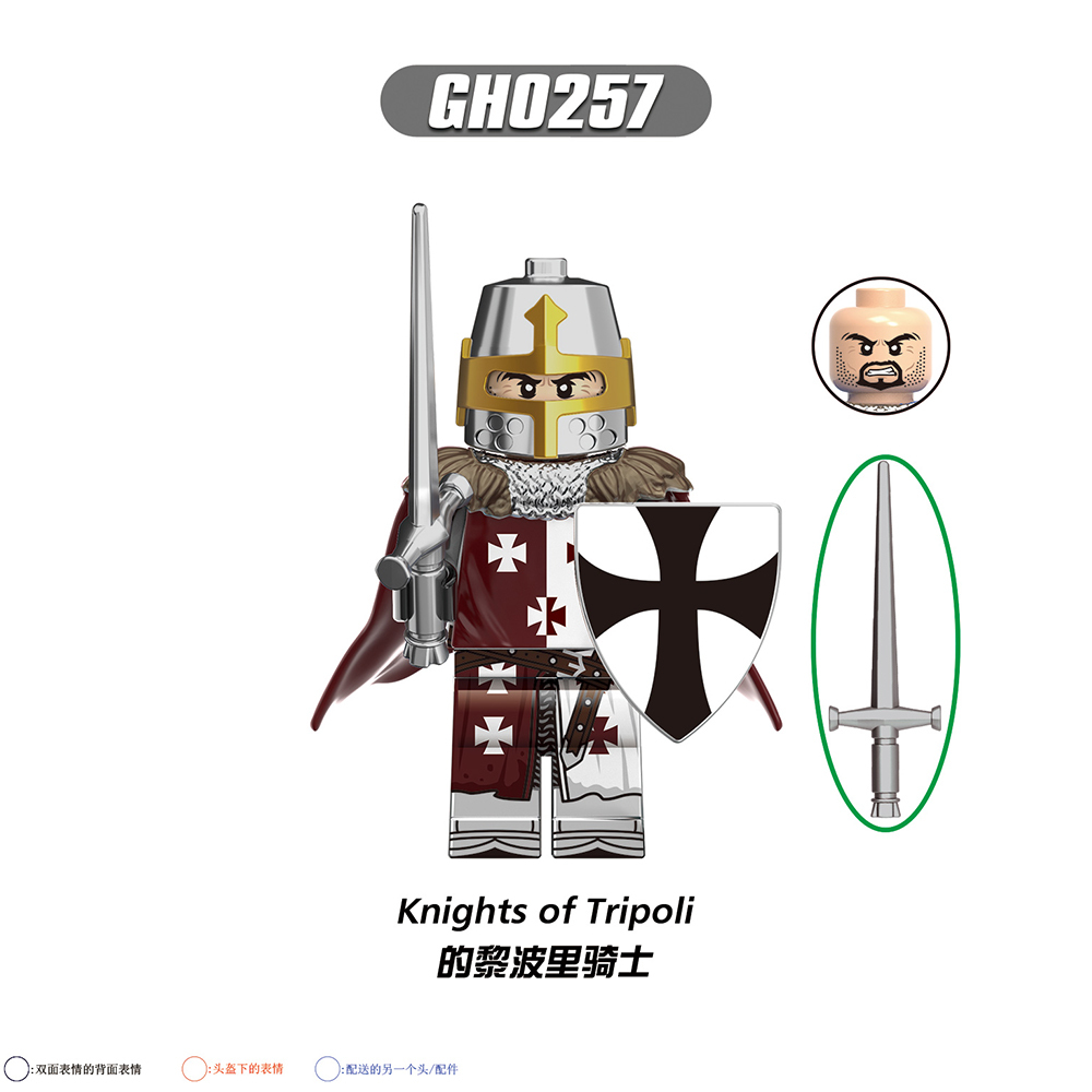 G0133 Medieval Soldiers Military Knights Of Jerusalem Tripoli  Mini Building Blocks Action Figures Kid Gift Toys