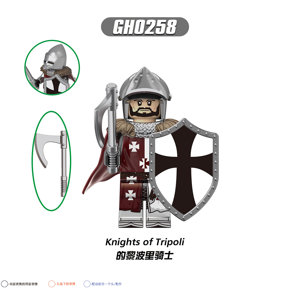 G0133 Medieval Soldiers Military Knights Of Jerusalem Tripoli  Mini Building Blocks Action Figures Kid Gift Toys