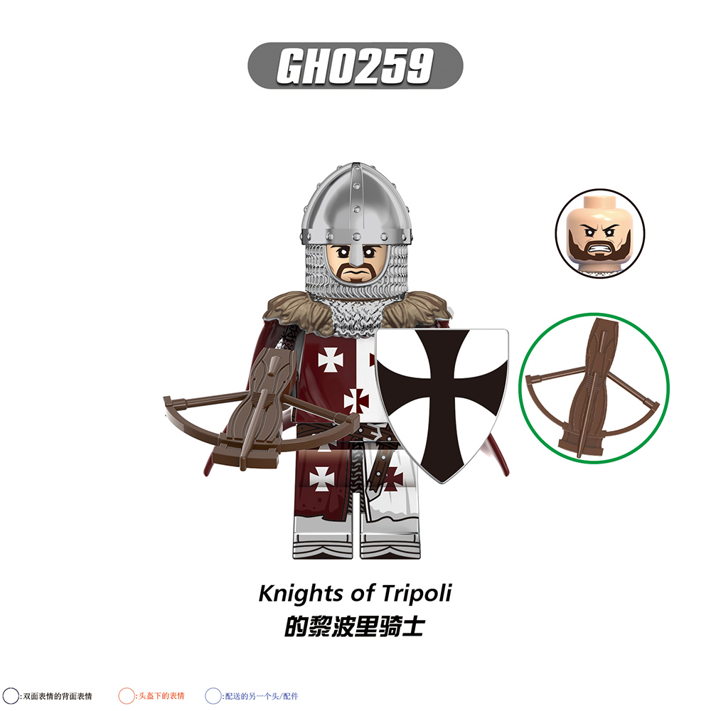 G0133 Medieval Soldiers Military Knights Of Jerusalem Tripoli  Mini Building Blocks Action Figures Kid Gift Toys