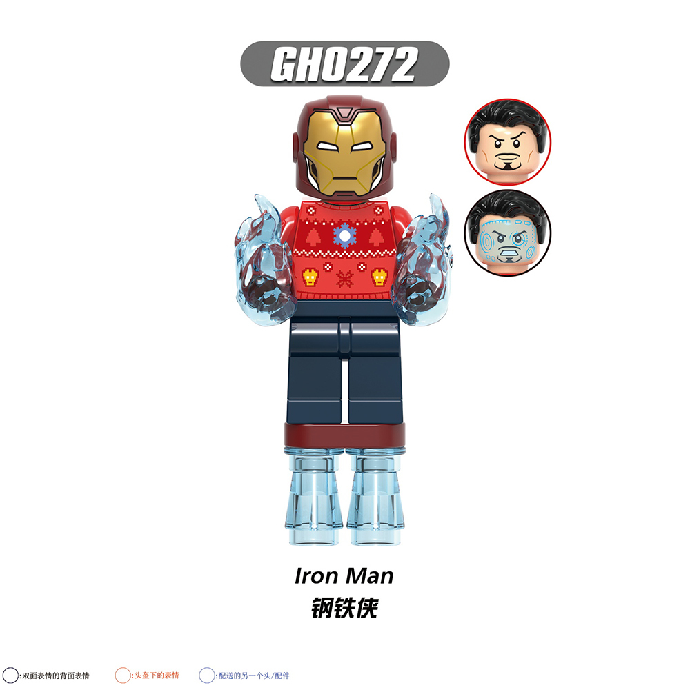 G0135  Marvel Comics  Superheros Christmas Series Iron Man Bruce Wayne C-3P0 Spider-Man R2-D2 Building Block Bricks Boys Kids Girl Mini Toys