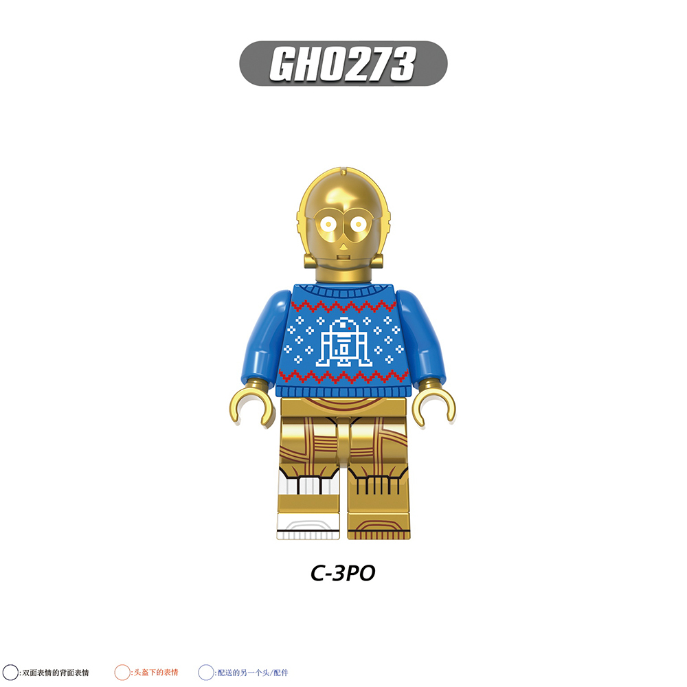 G0135  Marvel Comics  Superheros Christmas Series Iron Man Bruce Wayne C-3P0 Spider-Man R2-D2 Building Block Bricks Boys Kids Girl Mini Toys