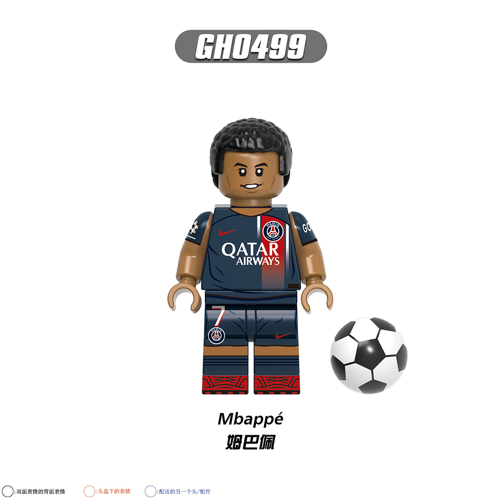 G0163 Footballer Of The Year Messi Courtois Modrić Neymar Mbappé Ronaldo Figures Blocks Puzzle DIY Gifts Juguetes Building Block Sets Educational Kids Toys