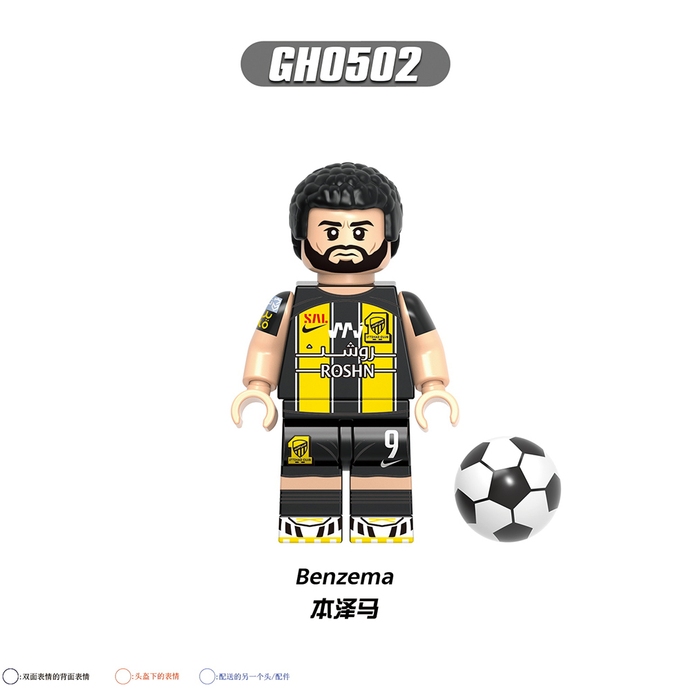 G0163 Footballer Of The Year Messi Courtois Modrić Neymar Mbappé Ronaldo Figures Blocks Puzzle DIY Gifts Juguetes Building Block Sets Educational Kids Toys