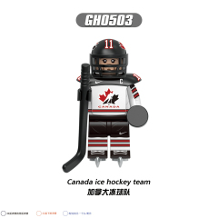 G0164 Popular Canada Russian Switzerland American Germany Sweden Ice Hockey Team Player Plastic Building Blocks Kids Mini Toys