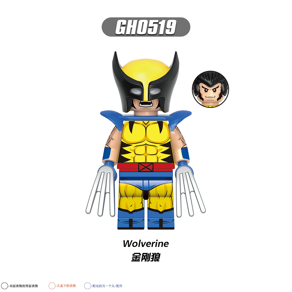 G0166  Marvel Comics Superhero Movie Wolverine Cyclops White Queen Magneto Mini Toys Juguetes Gift Building Blocks Sets Toys For Kids