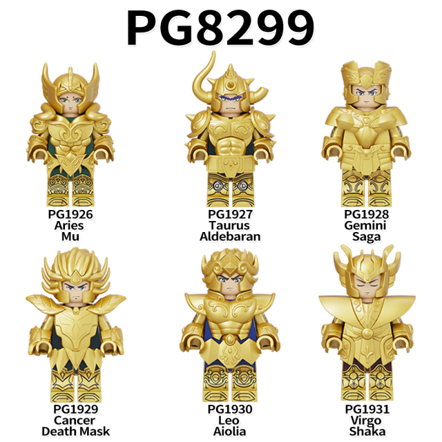 PG8299 Lego Minifigures Twelve Constellation Saint Seiya Anime Characters Plastic Building Blocks Educational Mini Gift Toys for Kids Boys