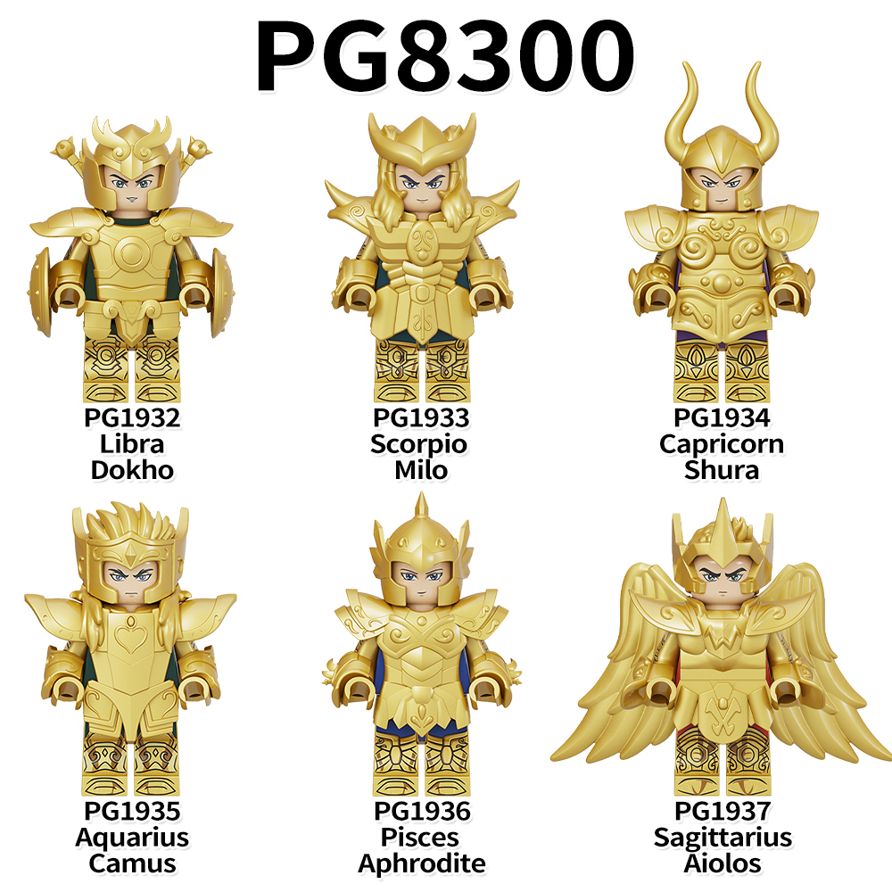 PG8300 Lego Anime Comics Twelve Constellation Saint Seiya Bricks Building Blocks Collection Educational Plastic Mini Figures Gift Toys for Kids