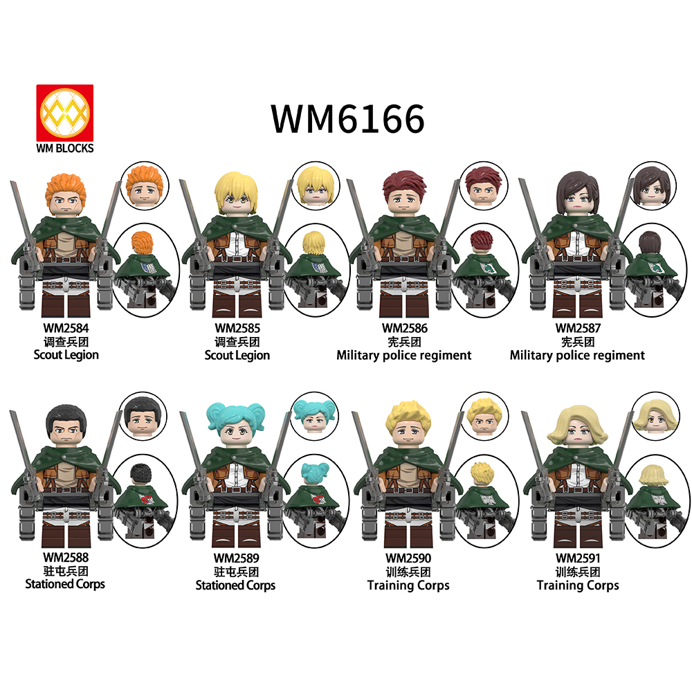 WM6166 lego Anime Attack on Titan Annie leonhart erwin zoe mini figures juguetes mini toys building blocks sets Toys for kids