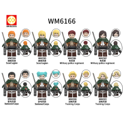 WM6166 lego Anime Attack on Titan Annie leonhart erwin zoe mini figures juguetes mini toys building blocks sets Toys for kids
