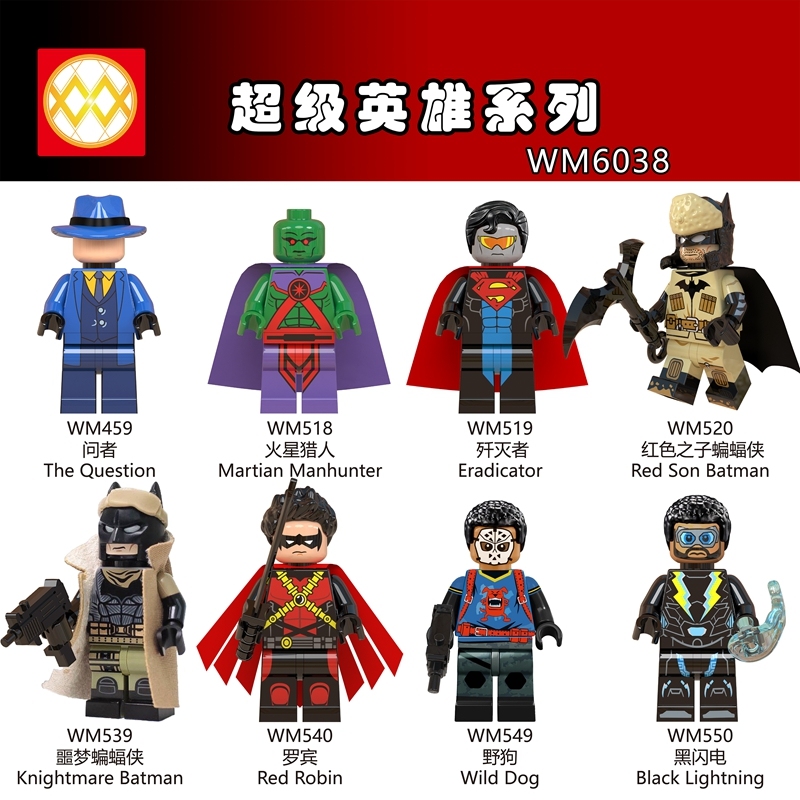 WM6038 DC superhero Batman Robin eradicator wild dog nightcrawler mini figures juguetes mini toys building blocks sets Toys for kids