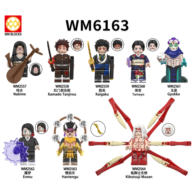 WM6163 lego Anime Demon Slayer kamado tanjirou Hantengu mini figures juguetes mini toys building blocks sets Toys for kids