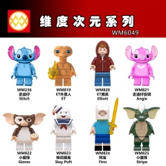 WM6049 Disney Stitch ET Angie Gizmo Stay puft Finn Stripe minifigures juguetes mini toys building blocks sets Toys for kids