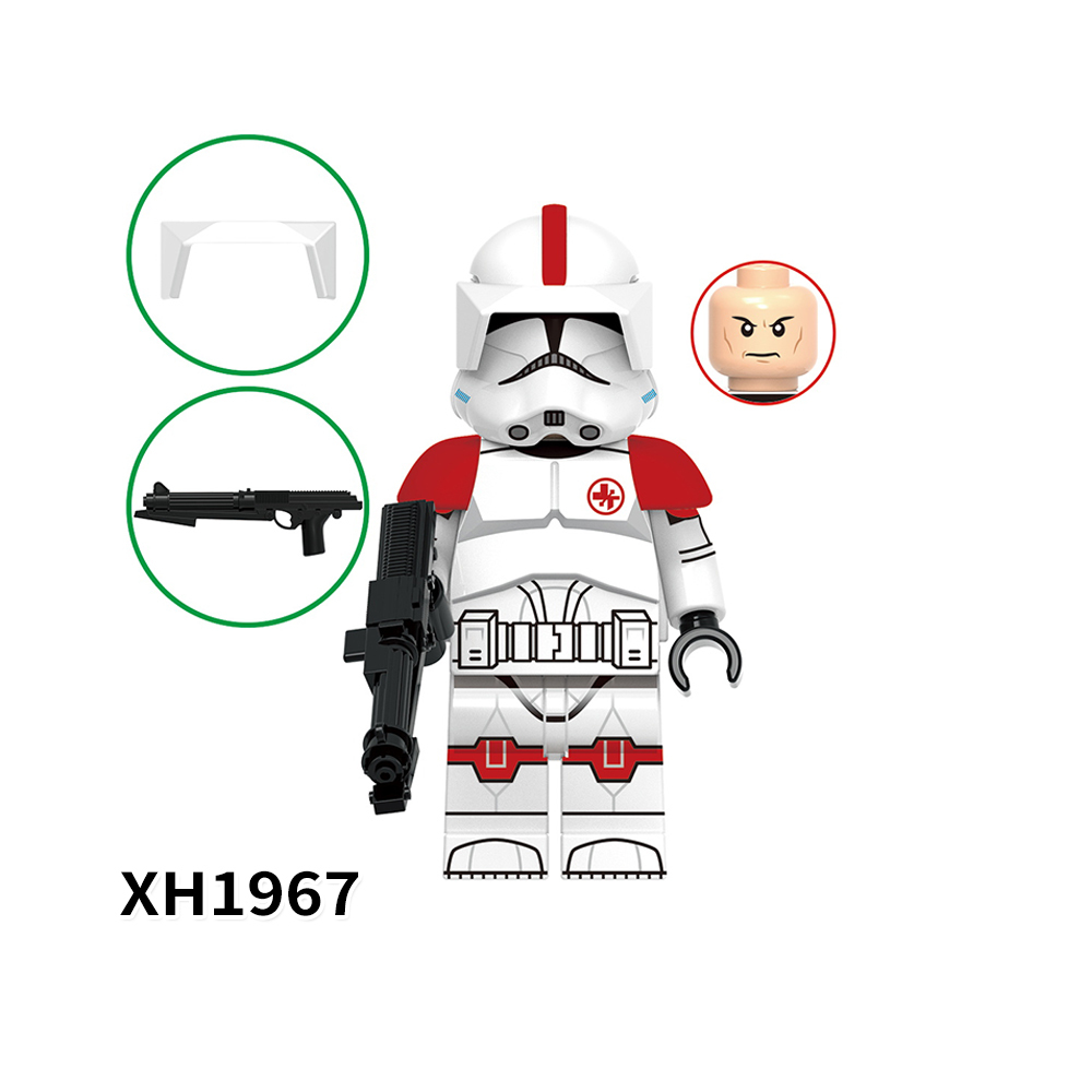X0344 Star Wars Wolfpack Clone Trooper Comet Clone Trooper Minifigs Juguetes Children Gift Plastic Building Block Bricks Kids Toys