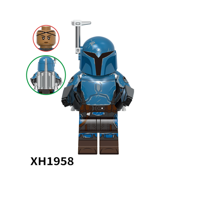 X0343 Star Wars Boba Fett Din Djarin Koska Reeves Cara Dune Minifigs Juguetes Building Blocks Educational Kids Toys