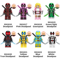 X0302 Marvel Comics Superhero Character Yellow Blue White Deadpool Gwenpool Juguetes Plastic Building Block Set Children Toys