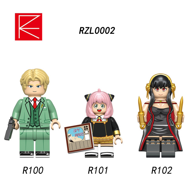 RZL0002 Japanese Anime Cartoon Character SPY x FAMILY Block Figure Mini  Bricks Juguetes Plastic Building Block Children Kids Toy