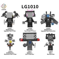 LG1010 Skibidi Toilet Game Upgraded Titan Camera Man Female Person Mechanical God Man Boss Boombox Man Plastic Educational Figures Building Blocks Kids Mini Toys