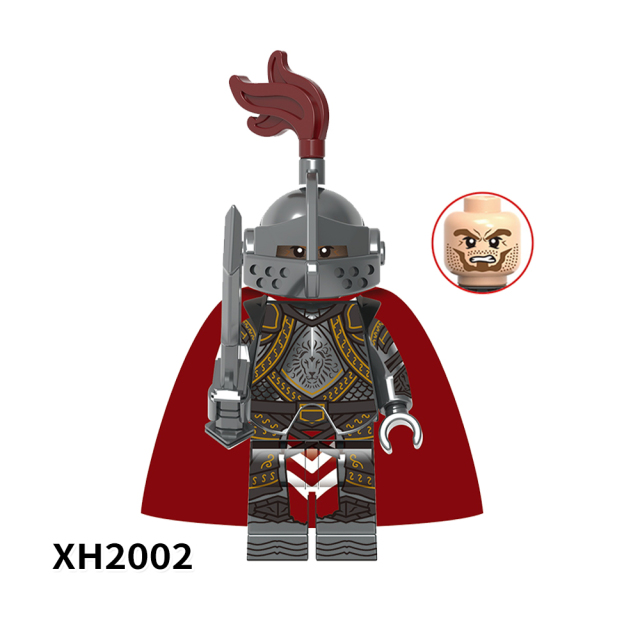 X0348 Medieval Military Battle Priest Hospital Teutonic Patron Temple Empire Golden Lion Heart  Knight Gift  Action Minifigs Building Blocks Kid Toys