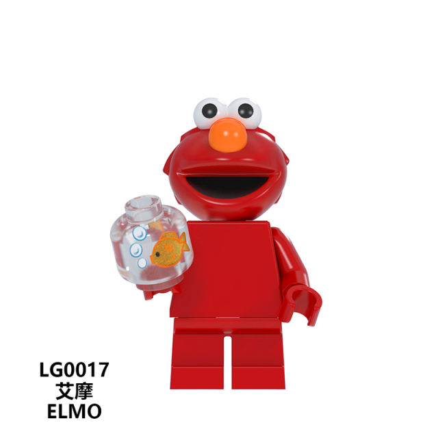 LG1003 Sesame Street Elmo Ernie Cookie Monster Big Bird Bear Oscar The Grouch Educational Television Programs Minifigures Building Blocks Gift Toys for Children