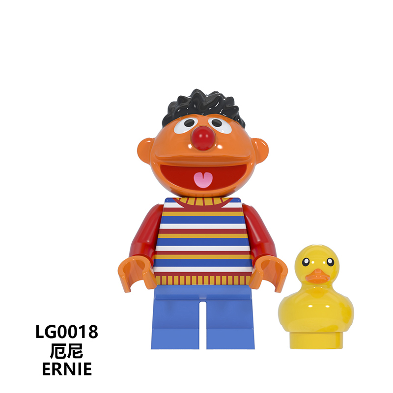LG1003 Sesame Street Elmo Ernie Cookie Monster Big Bird Bear Oscar The Grouch Educational Television Programs Minifigures Building Blocks Gift Toys for Children