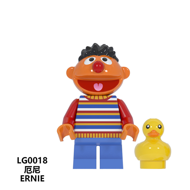 LG1003 Sesame Street Elmo Ernie Cookie Monster Big Bird Bear Oscar The Grouch Educational Television Programs Minifigures Building Blocks Gift Toys for Children