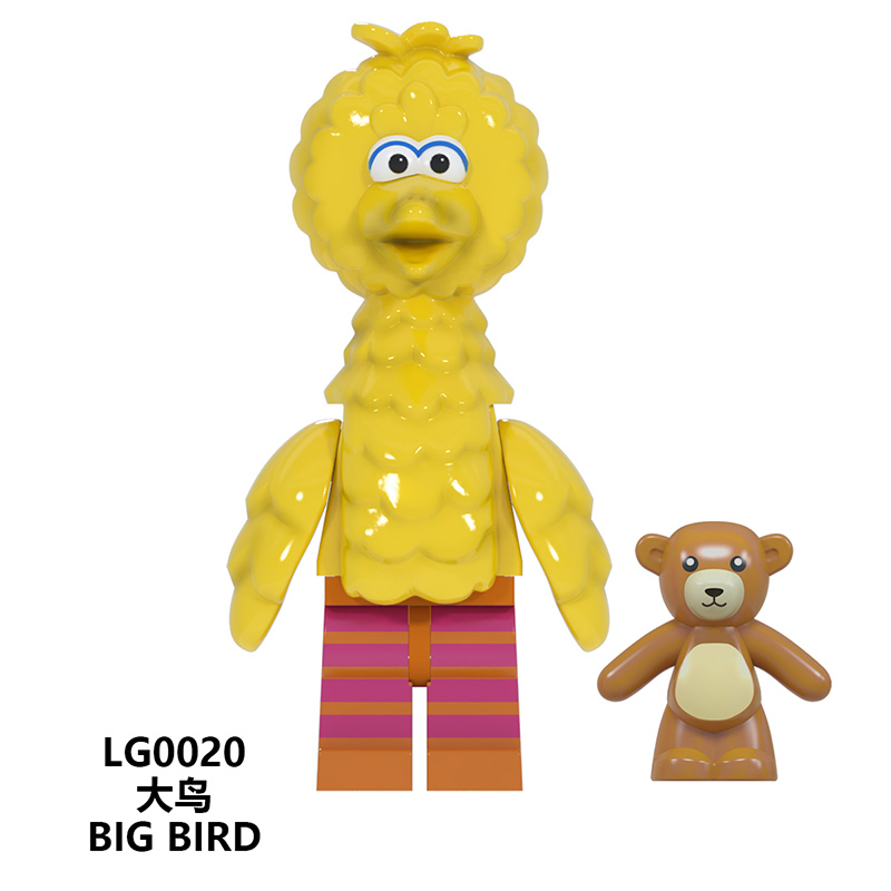 LG1003 Sesame Street Elmo Ernie Cookie Monster Big Bird Bear Oscar The Grouch Educational Television Programs Minifigures Building Blocks Gift Toys for Children
