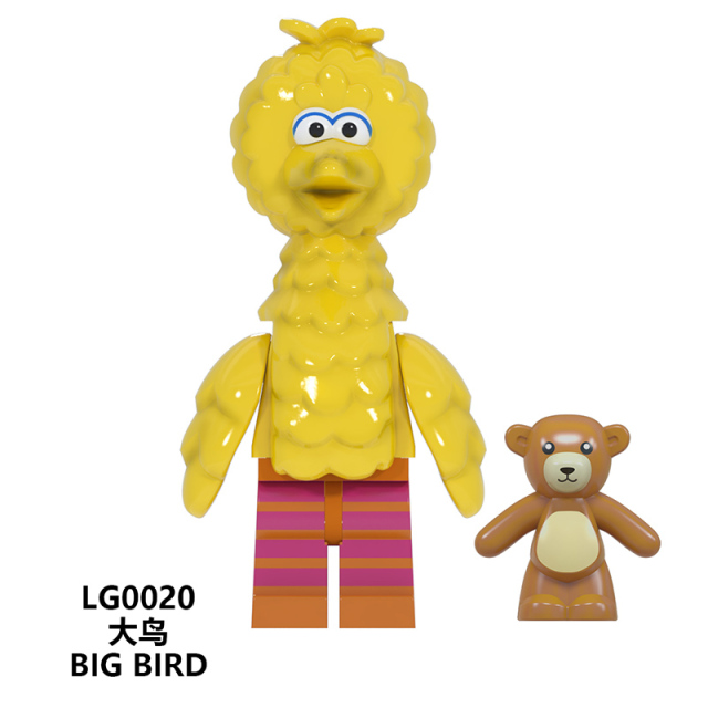 LG1003 Sesame Street Elmo Ernie Cookie Monster Big Bird Bear Oscar The Grouch Educational Television Programs Minifigures Building Blocks Gift Toys for Children