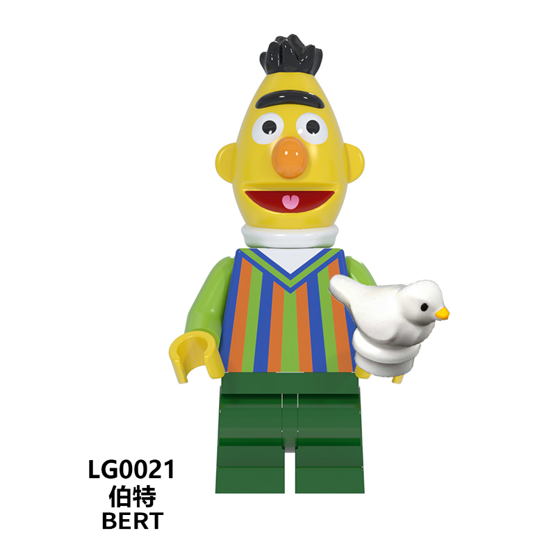 LG1003 Sesame Street Elmo Ernie Cookie Monster Big Bird Bear Oscar The Grouch Educational Television Programs Minifigures Building Blocks Gift Toys for Children