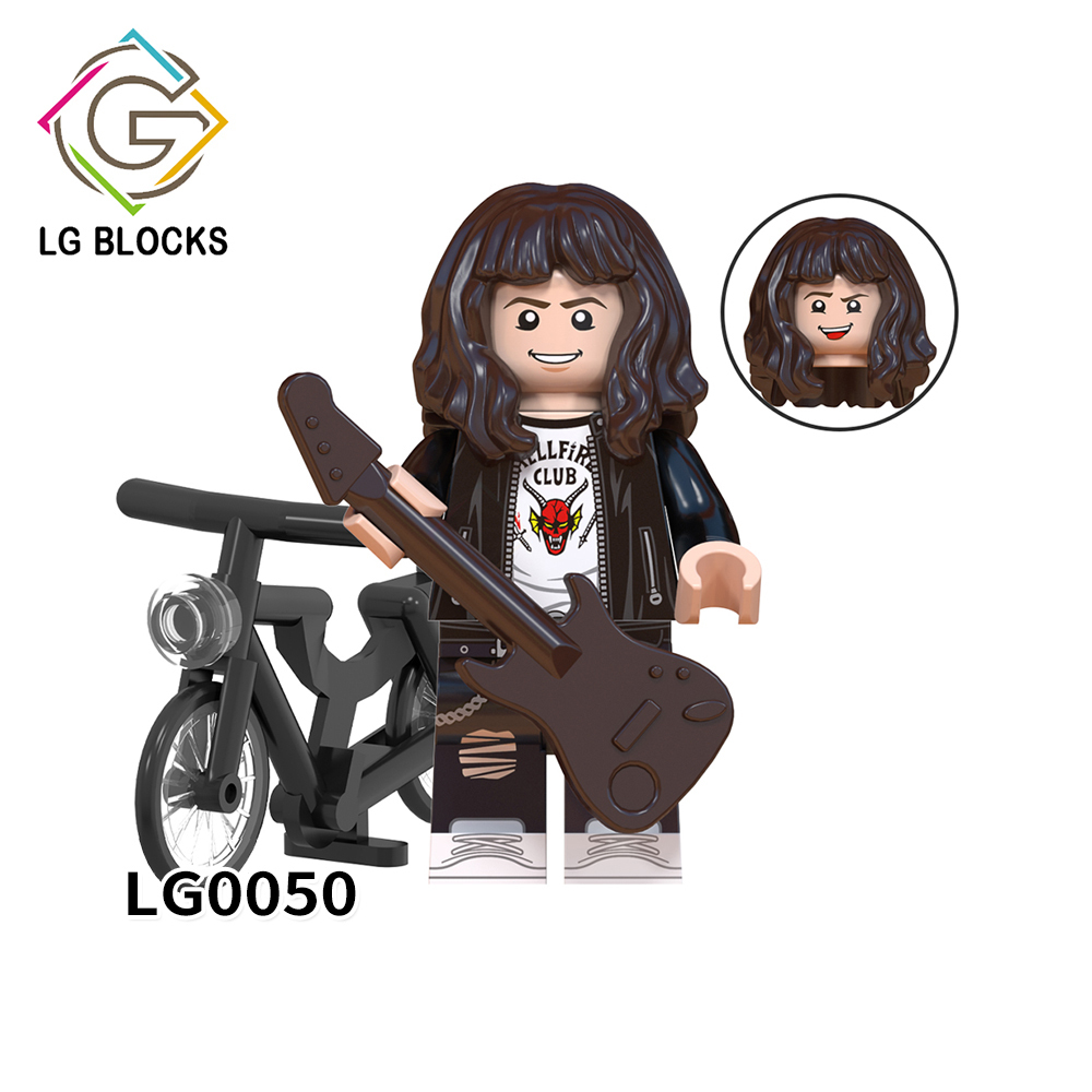 LG1007 Stranger Things Season 4 Cartoon Movie Horror TV Series Eleven Mike Dustin Eddie Vecna Brenner Max Plastic Minifigures Legoing Building Blcoks Kids Gift Toys