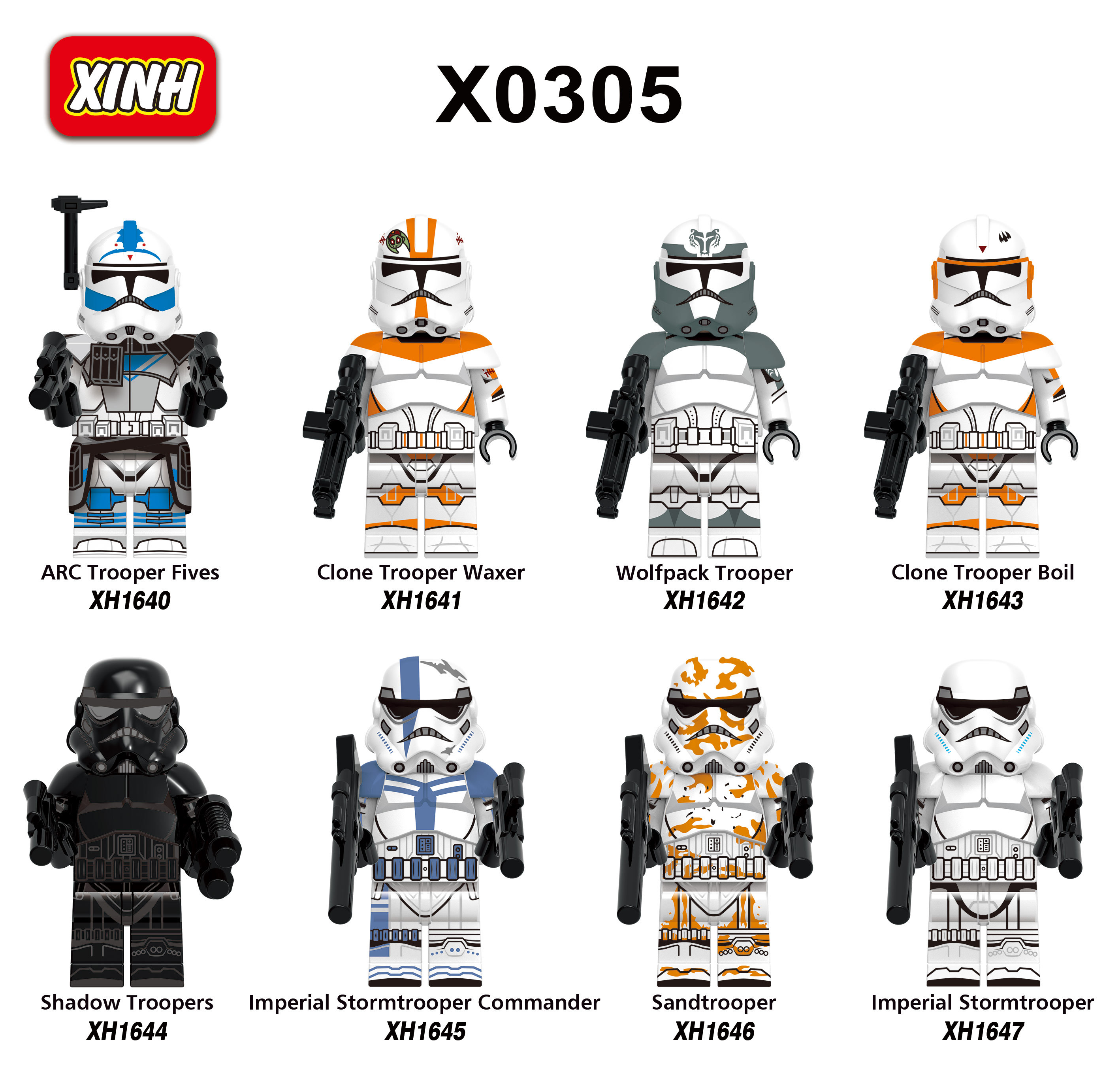 X0305 Star Wars Clone Trooper Imperial Stormtrooper Sandtrooper Minifigs Juguetes Children Gift Plastic Building Block Bricks Kids Toys