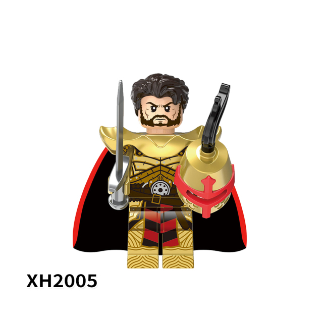 X0348 Medieval Military Battle Priest Hospital Teutonic Patron Temple Empire Golden Lion Heart  Knight Gift  Action Minifigs Building Blocks Kid Toys