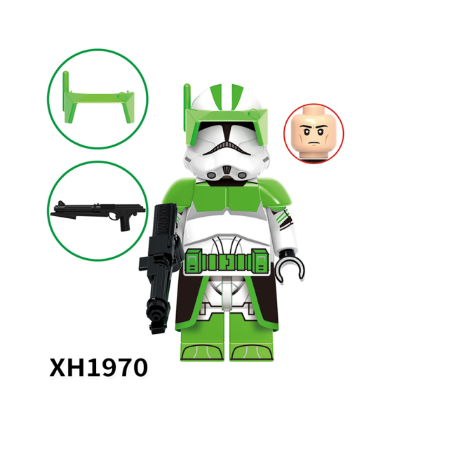 X0344 Star Wars Wolfpack Clone Trooper Comet Clone Trooper Minifigs Juguetes Children Gift Plastic Building Block Bricks Kids Toys