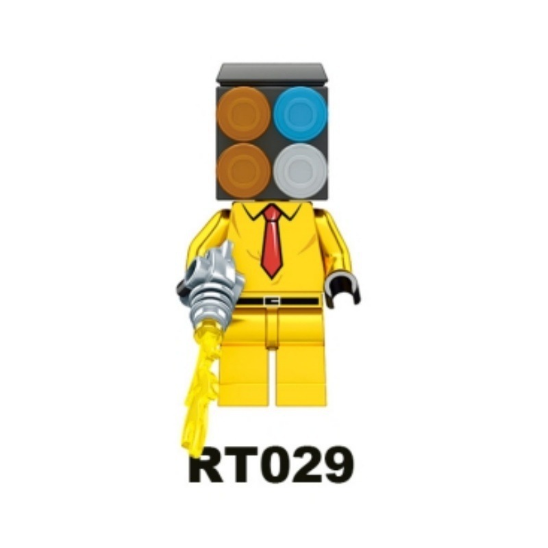 RT026-RT033 Game Series Character Golden Edition Skibidi Titan Surveillance TV Man Toilet Audio Minifigs Gift Juguetes Building Blocks Children Educational Toys