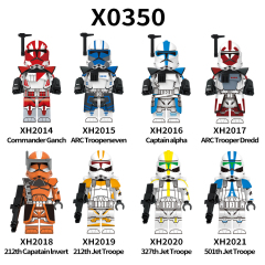 X0350 Star Wars Movies Commander Ganch Trooper Seven Captain Alpha Children Gift Plastic Figures Building Block Bricks Kids Toys