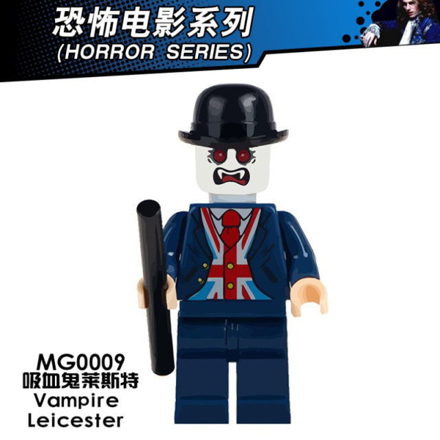MG9001 Horror Series Vampire Leicester Cupid Freakazoid Little Devil Crook Movie Character Mini Figures Educational Building Blocks for Children Gift Toys