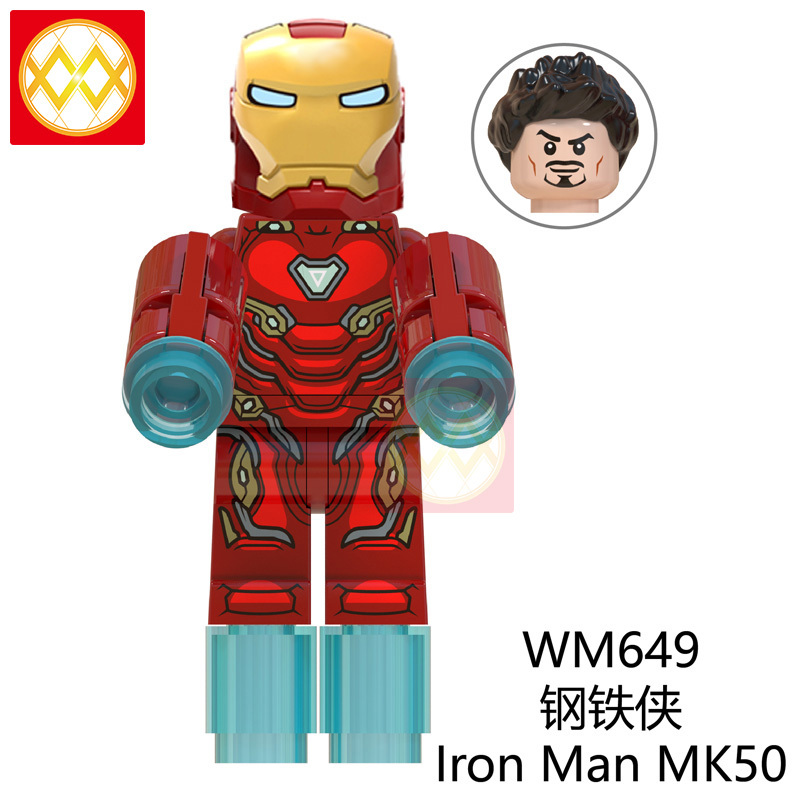 WM6055 DC Marvel superhero Iron Man MK50 MK85 MK41 Captain Rocket War machine black Widow mini figures juguetes mini toys building blocks sets Toys for kids