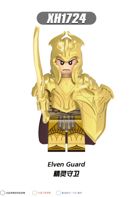 X0314  Medieval Military Lord Of The Rings Series Elven Warrior Guard Archer Action Minifigs Building Blocks Education  Kid Toys