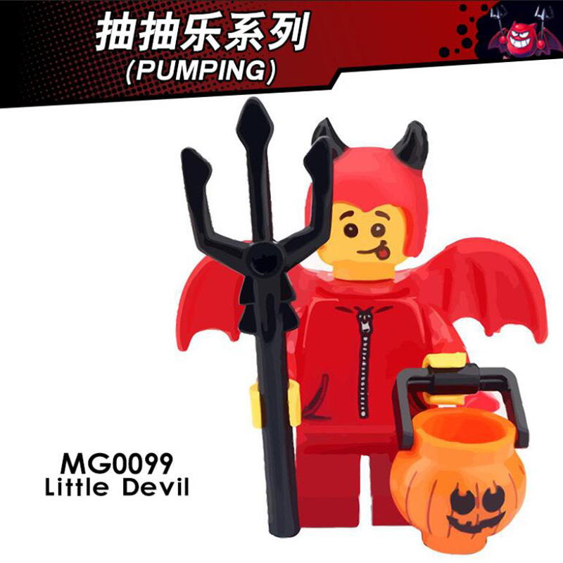 MG9001 Horror Series Vampire Leicester Cupid Freakazoid Little Devil Crook Movie Character Mini Figures Educational Building Blocks for Children Gift Toys