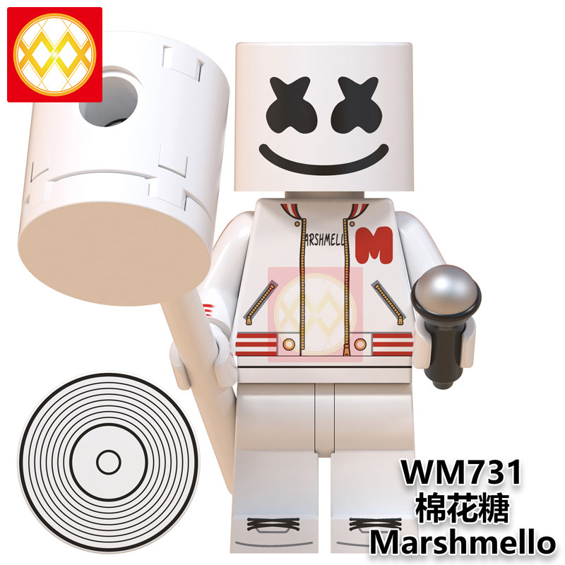 WM6064 Marshmello DJ band singer star minifigures juguetes mini toys building blocks sets Toys for kids