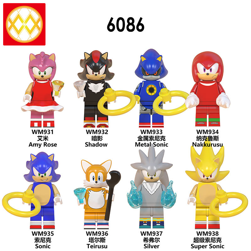 WM6086 Sonic The Hedgehog shadow knuckles minifigures juguetes mini toys building blocks sets Toys for kids